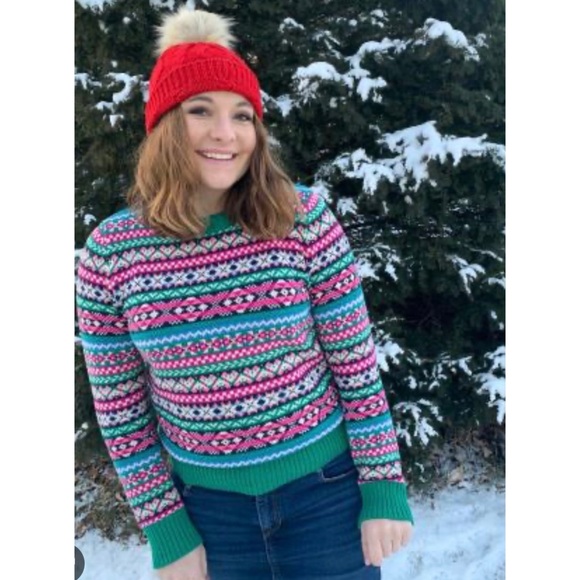 J. CREW All Over Fair Isle Shetland Style Multicolored Sweater Sz. Small - Picture 1 of 4